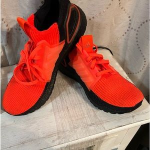 Men's Adidas Ultraboost Running Shoe Solar Red & black